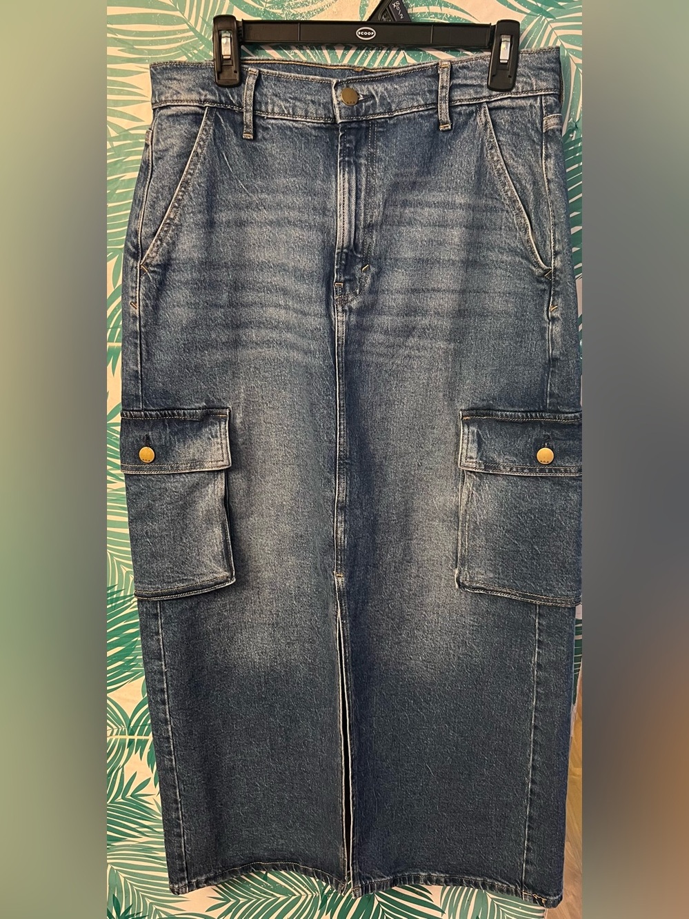 Ana Denim Cargo Skirt in whisker Washed Blue high rise sz 10